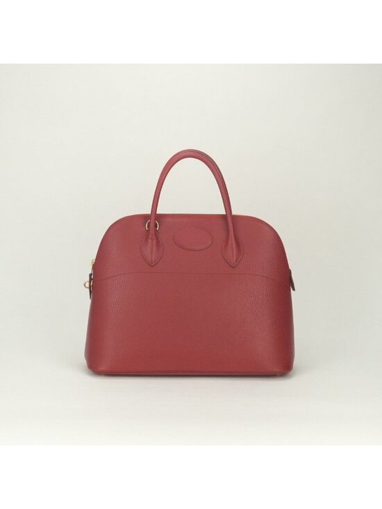 Hermes Handbags - Hermes Bolide 35 Tote Shoulder Bag Ardennes Rouge Vif Rougevif Red Gold 2-Way